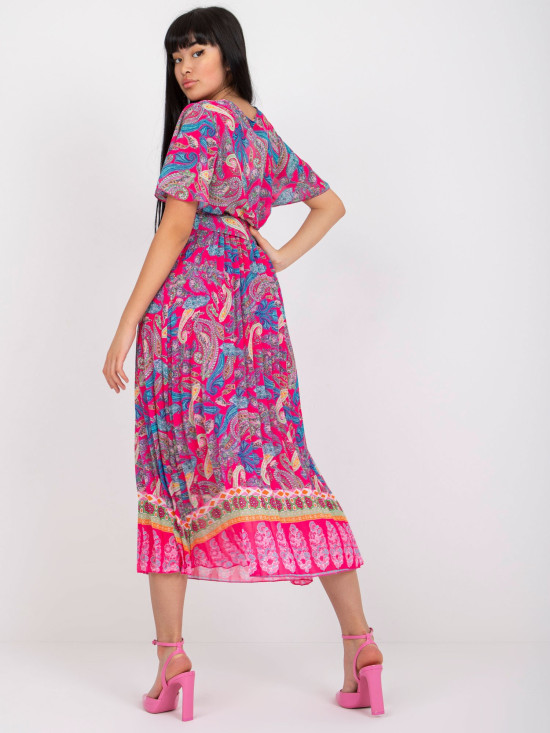 Flared Dress in Dark Pink