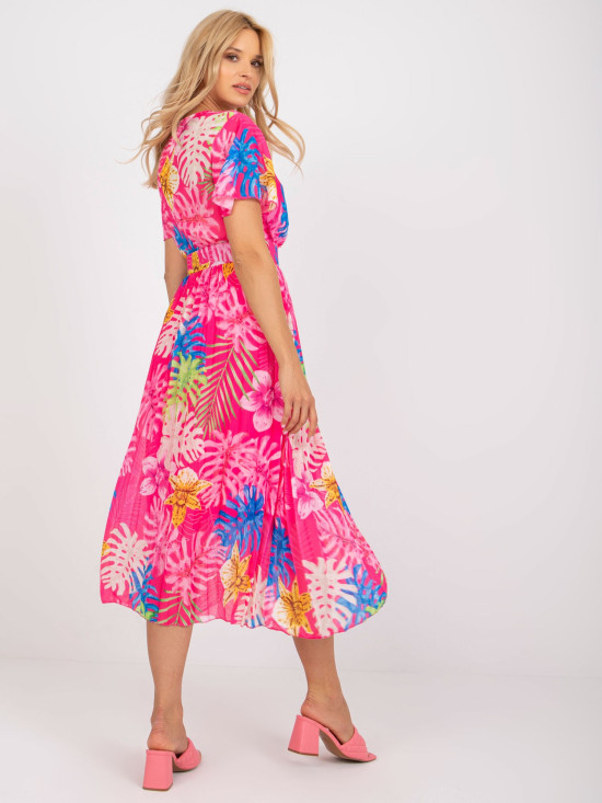 Elegant Midi Dress in Dark Pink