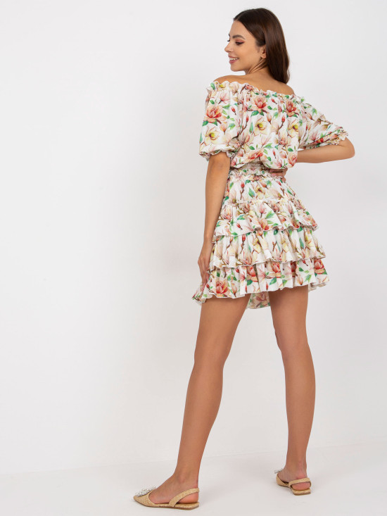 White-Red Floral Set