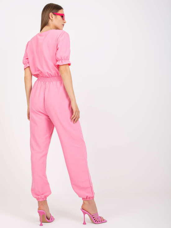 Pink Short Sleeve Jumpsuit