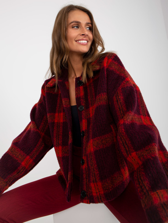 Burgundy Women's Checkered Shirt