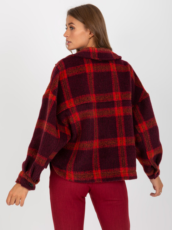 Burgundy Women's Checkered Shirt