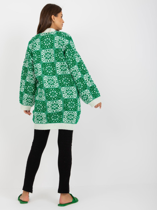 White-Green Women's Cardigan RUE PARIS