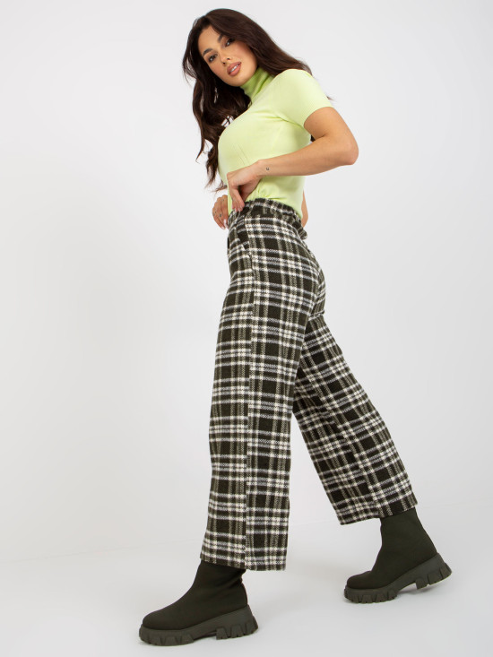 Khaki Wide Wool Culottes