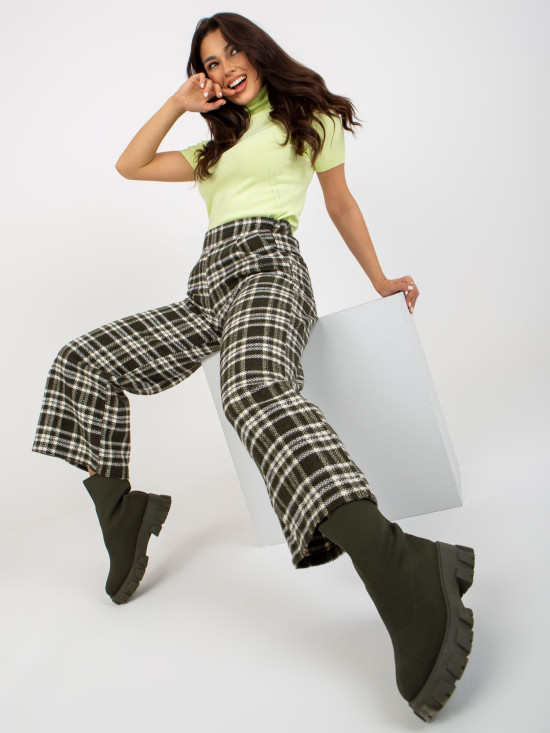 Khaki Wide Wool Culottes