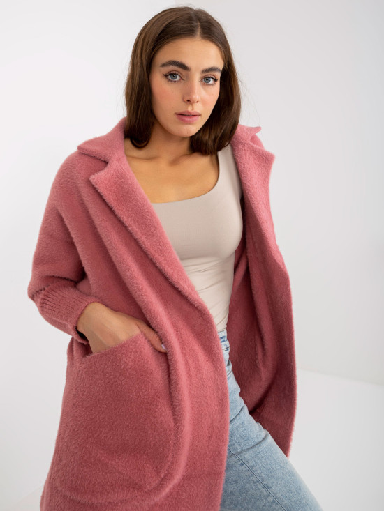 Pink Women's Alpaca Coat with Wool Eveline