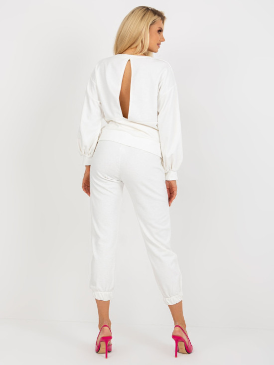 Ecru Women's Casual Set with Open Back