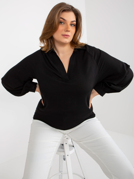 Elegant Black Viscose Blouse