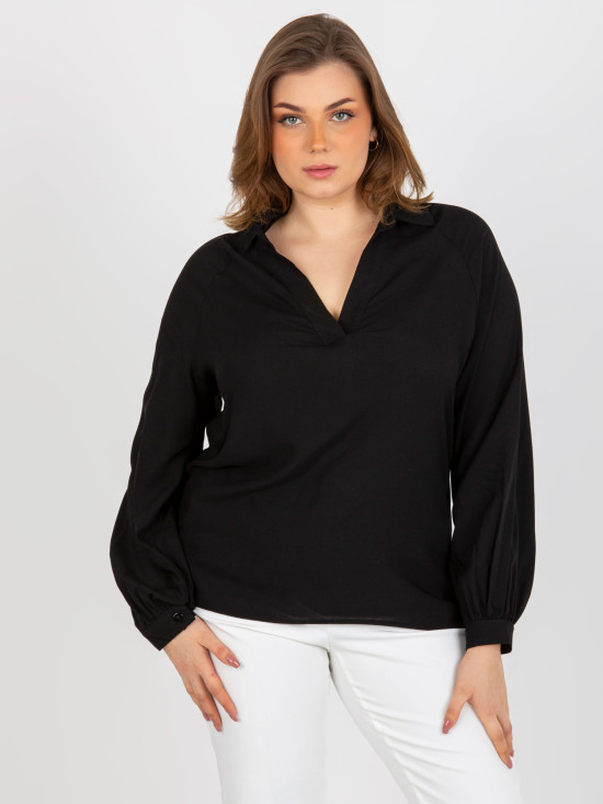 Elegant Black Viscose Blouse