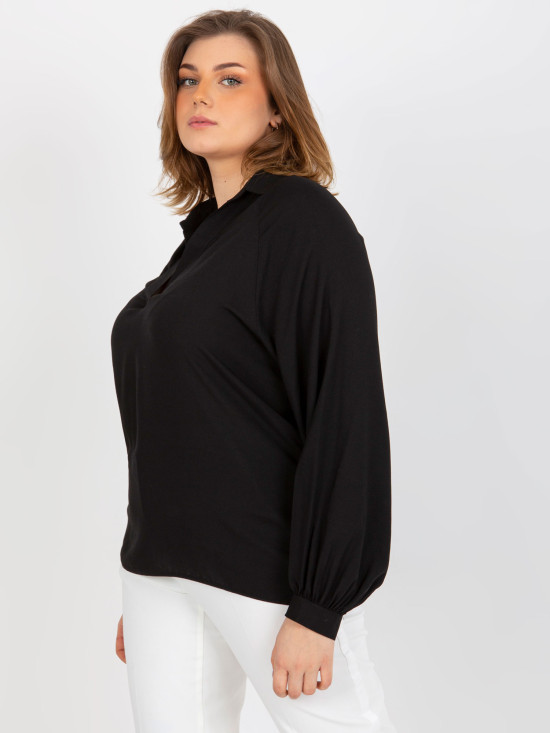 Elegant Black Viscose Blouse