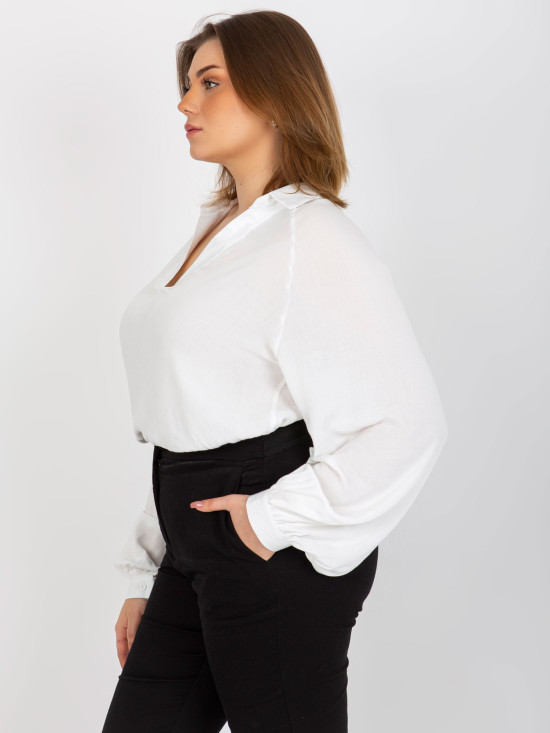 Ecru Plus Size Blouse with Collar