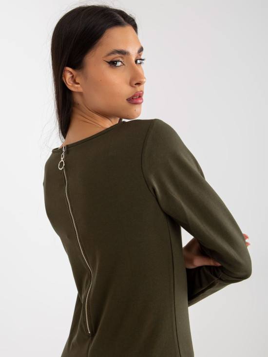 Khaki Casual Long Sleeve Dress