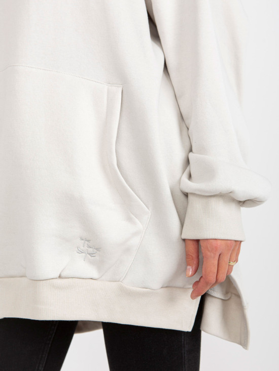 Light Gray Long Oversize Hoodie MAYFLIES