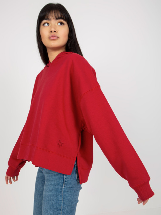 Dark Red Hoodie with MAYFLIES Patch