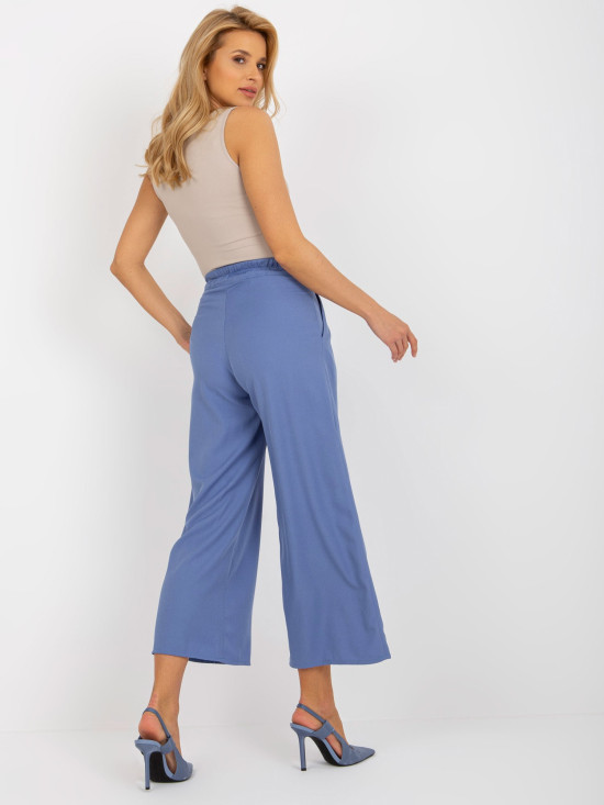 Dark Blue Material Culottes with Ties
