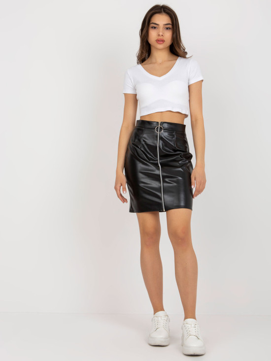 Black Eco-Leather Skirt