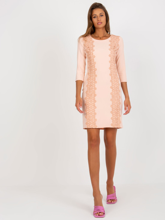 Peach Pencil Cocktail Dress