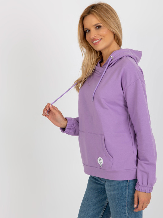 Light Purple Cotton Hoodie