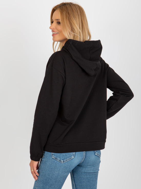 Black Women's Hoodie Made of Cotton
