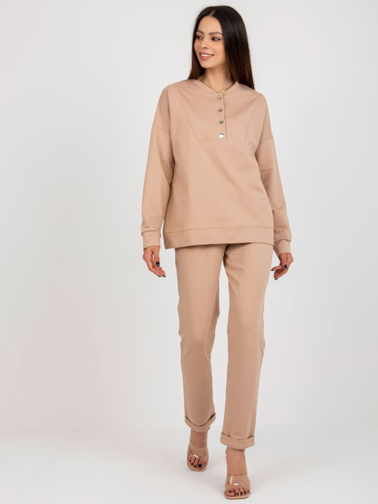 Brown Casual Set with Hoodie