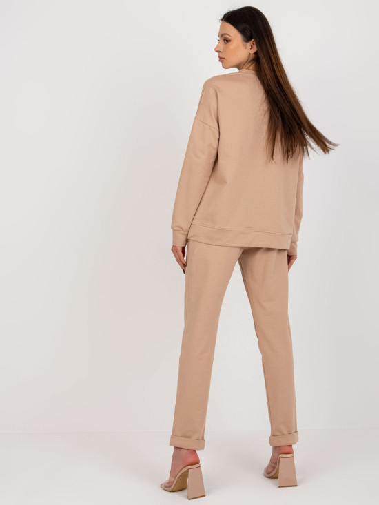 Brown Casual Set with Hoodie