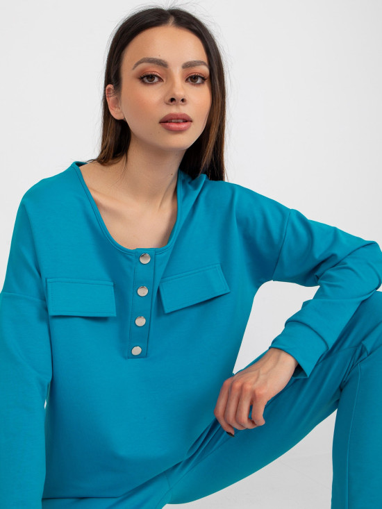 Blue Cotton Casual Set