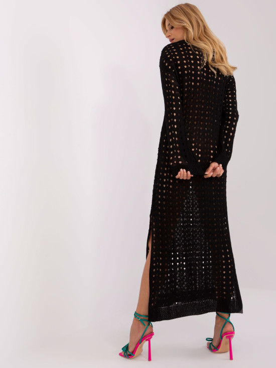 Black Beach Maxi Dress with Slits