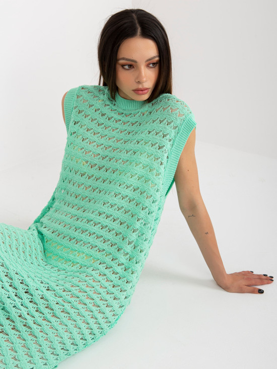 Maxi Knitted Dress in Mint Color