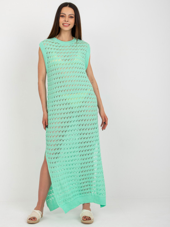 Maxi Knitted Dress in Mint Color