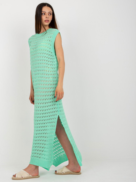 Maxi Knitted Dress in Mint Color