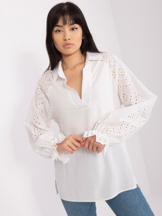 Ecru Women's Blouse with Collar