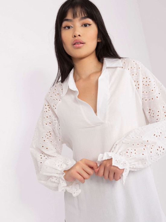 Ecru Women's Blouse with Collar