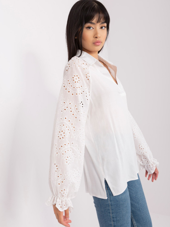 Ecru Women's Blouse with Collar