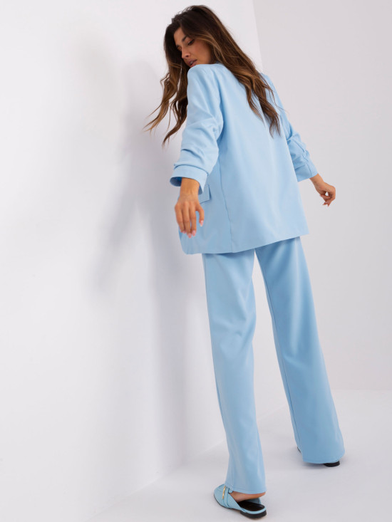 Light Blue Women's Blazer with 3/4 Sleeves