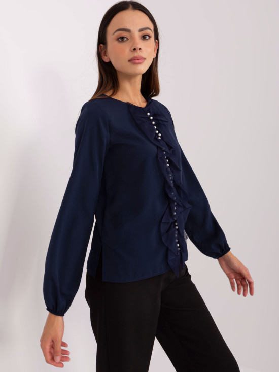 Elegant Women's Blouse with Pearls