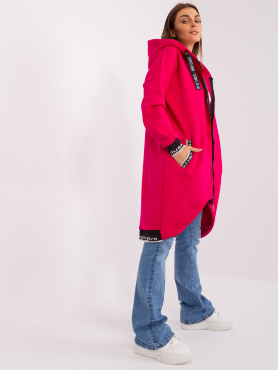 Pink Long Zip-Up Hoodie