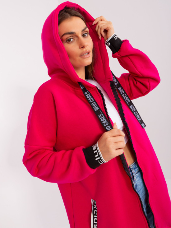 Pink Long Zip-Up Hoodie