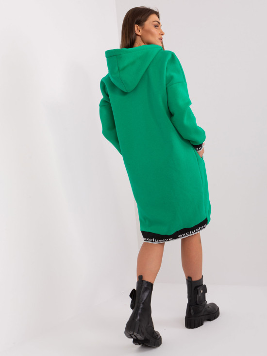 Green Long Zip-Up Hoodie