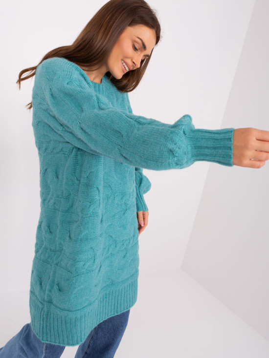 Turquoise Oversize Knitted Dress
