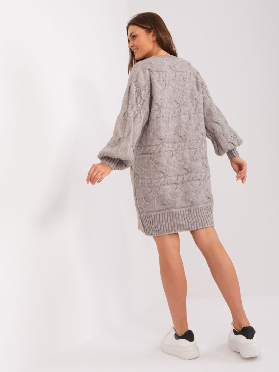 Gray Women's Knit Dress to the Knee