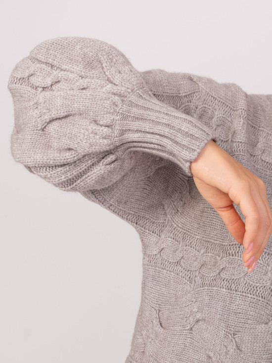 Gray Women's Knit Dress to the Knee