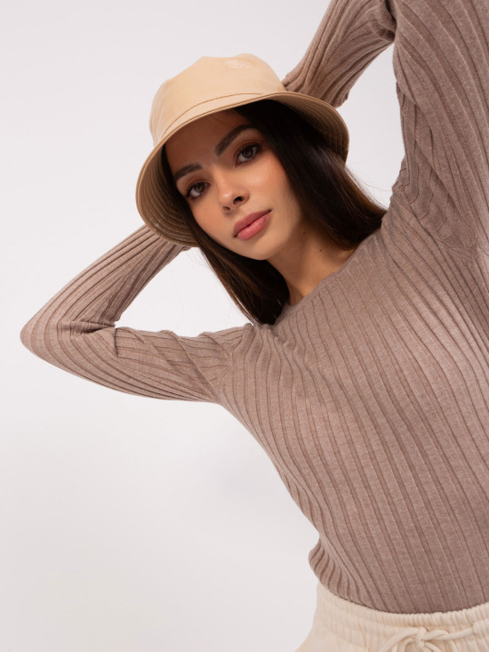 Classic Striped Sweater in Dark Beige