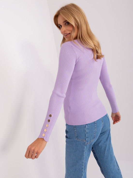 Light Purple Classic Fitted Sweater