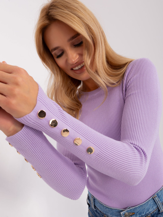 Light Purple Classic Fitted Sweater