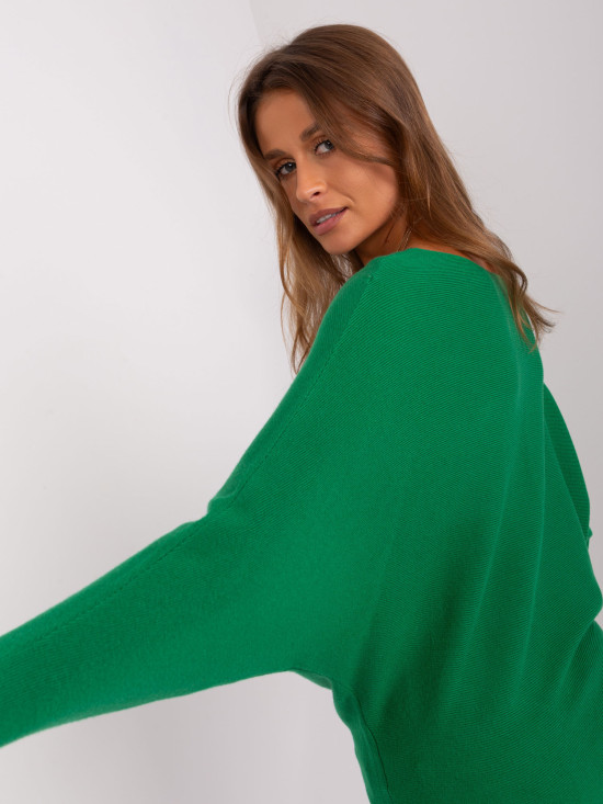 Green Oversize Sweater with Viscose