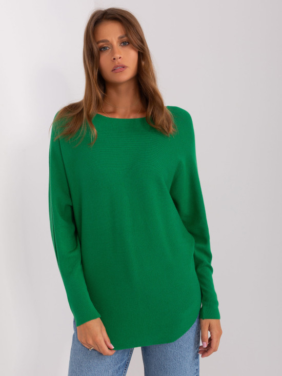 Green Oversize Sweater with Viscose