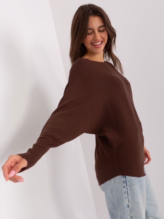 Brown Oversize Sweater with Viscose
