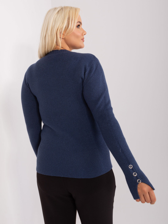 Navy Plus Size Sweater with Viscose