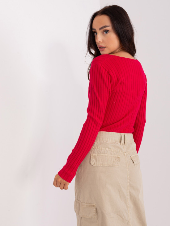 Classic Red Sweater with Stripes