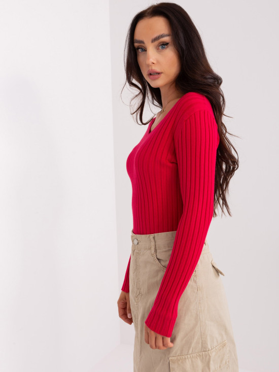 Classic Red Sweater with Stripes